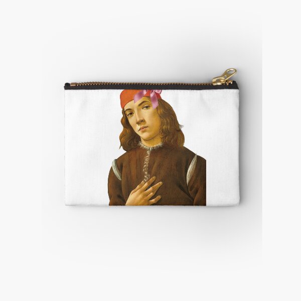 Item preview, Coquette Botticelli Boy - Renaissance Art Parody with Pink Bow designed and sold by Open Canvas.