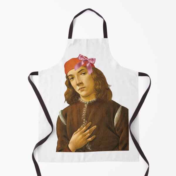 Item preview, Coquette Botticelli Boy - Renaissance Art Parody with Pink Bow designed and sold by Open Canvas.