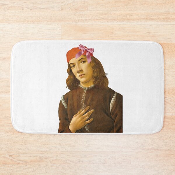 Item preview, Coquette Botticelli Boy - Renaissance Art Parody with Pink Bow designed and sold by Open Canvas.