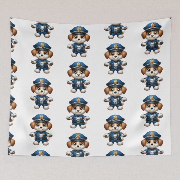 Item preview, Cute Police Dog Puppy Officer Character designed and sold by LunaPixelStudio.