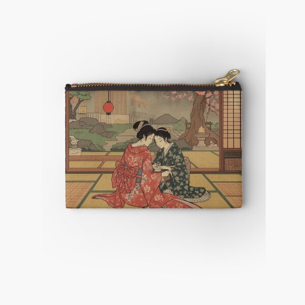 Item preview, Utamaro Style Japanese Women Tea Ceremony Ukiyo-e Art Traditional Teahouse Red Lanterns designed and sold by Vandy Fullam.