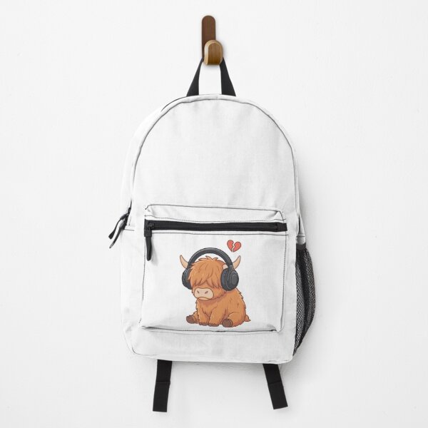 Item preview, Sad Songs Club - Emo Highland Cow with Headphones designed and sold by Petzzz.