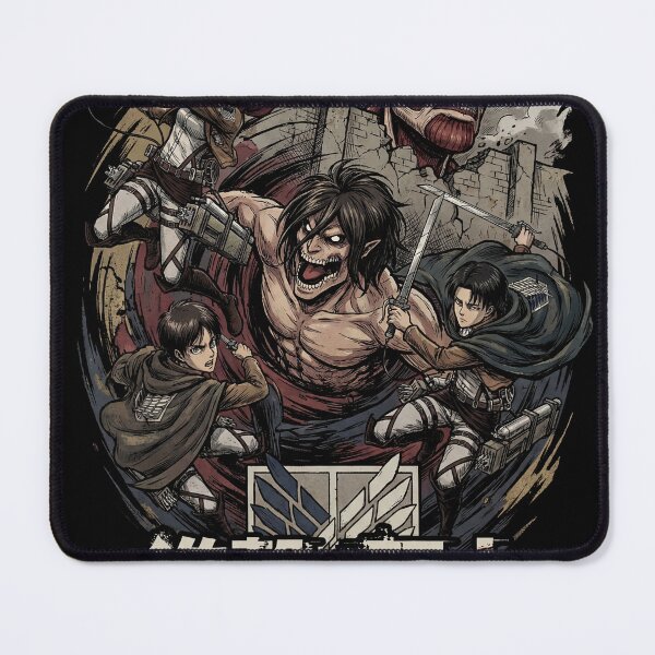 Item preview, Attack on Titan Eren Mikasa Armin Levi Scout Regiment Wings of Freedom Colossal Titan Armored Titan Founding Titan Rumbling Fan Art Collage Poster T-Shirt Sticker Print Gift designed and sold by Senpaiwaves.