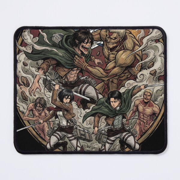 Item preview, Attack on Titan Eren Mikasa Armin Levi Scout Regiment Wings of Freedom Colossal Titan Armored Titan Founding Titan Rumbling Fan Art Collage Poster T-Shirt Sticker Print Gift designed and sold by Senpaiwaves.