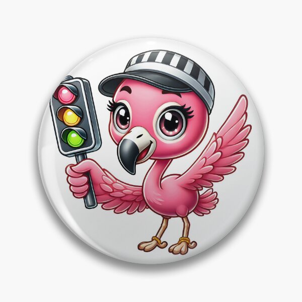 Item preview, Cute Flamingo Police Officer Traffic Safety Design designed and sold by LunaPixelStudio.