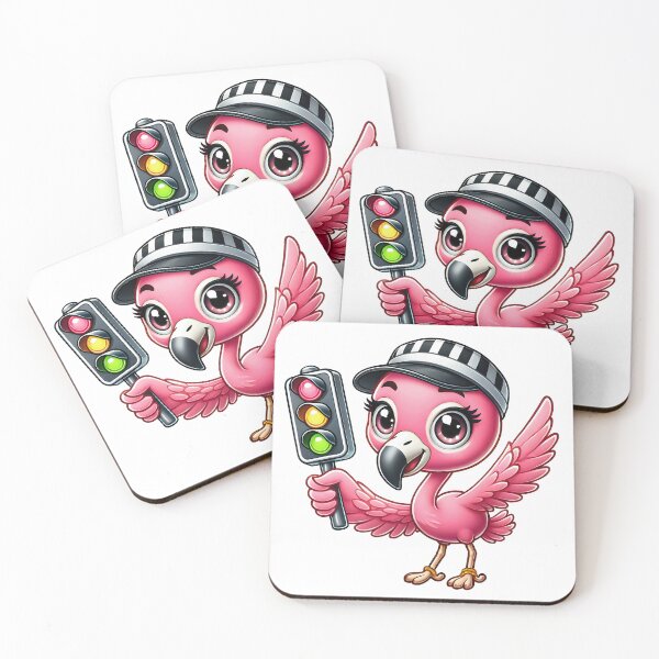 Item preview, Cute Flamingo Police Officer Traffic Safety Design designed and sold by LunaPixelStudio.
