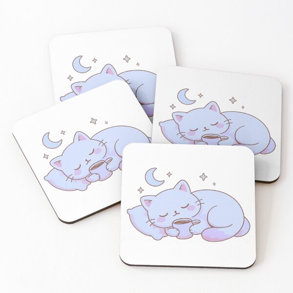 Item preview, Cute Sleepy Cat Illustration – Cozy Kawaii Cat Art designed and sold by Rima-Store-19.