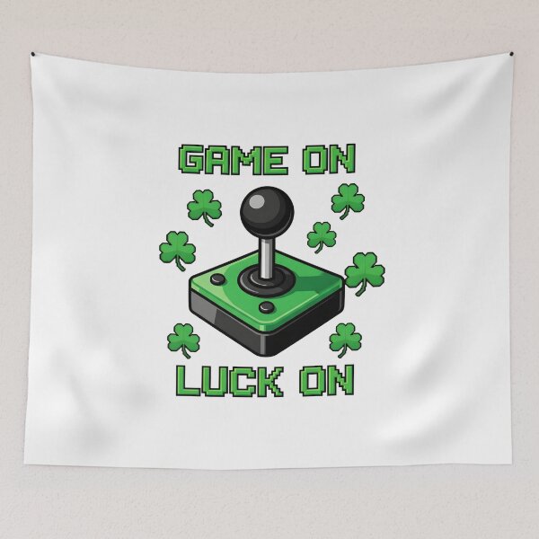 Item preview, Game On Luck On - St. Patrick's Day Gamer Joystick Art designed and sold by Latikshop.