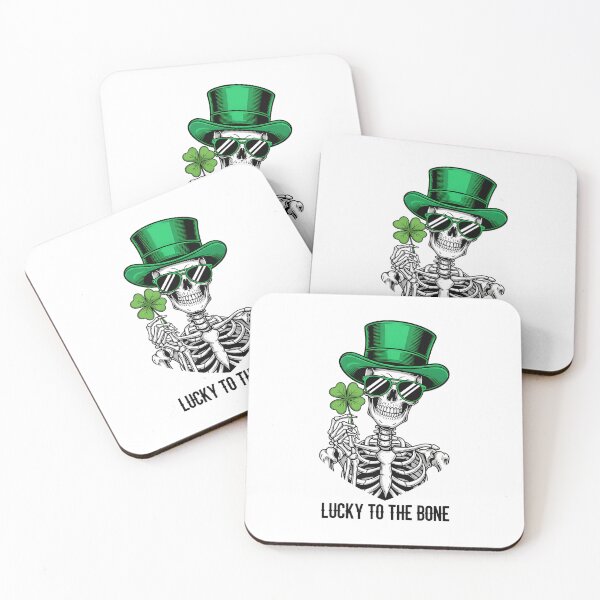 Item preview, Lucky To The Bone - Cool St. Patrick's Day Skeleton Skull Art designed and sold by Latikshop.