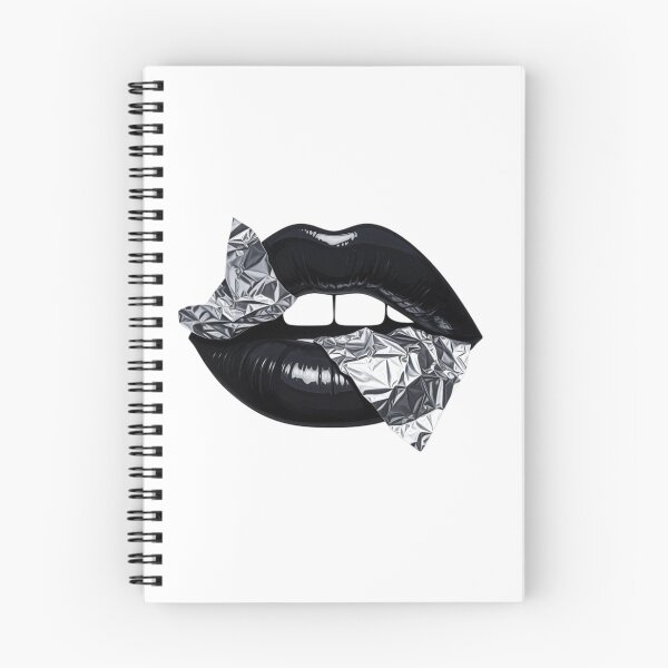Item preview, Black Lips with Silver Foil – Dark Aesthetic Fashion Lips Art Sticker designed and sold by NUVYStudio.