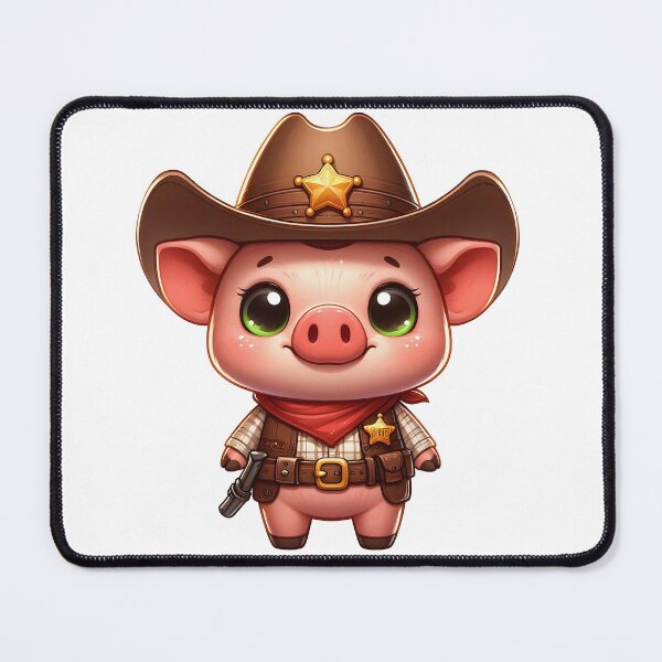 Item preview, Cute Sheriff Pig Cartoon for Kids designed and sold by LunaPixelStudio.