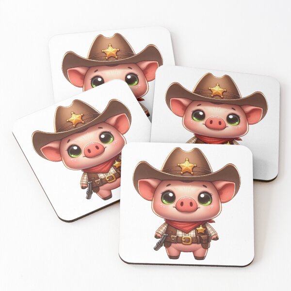Item preview, Cute Sheriff Pig Cartoon for Kids designed and sold by LunaPixelStudio.