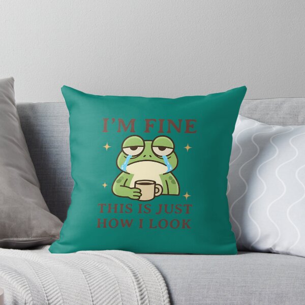 Item preview, I’m Fine – Relatable Frog Mood Funny Meme Design designed and sold by Rangmanch.