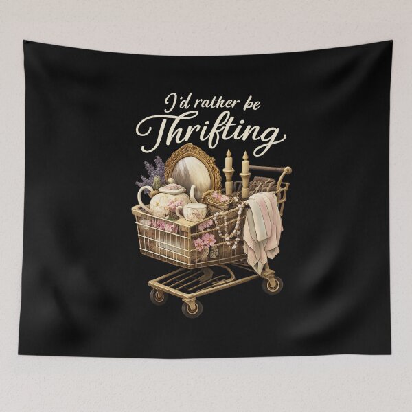 Item preview, I’d Rather Be Thrifting Vintage T-Shirt | Classy Thrift Lover Shirt | Retro Shopping Graphic Tee | Sustainable Fashion Gift designed and sold by DailyDrivesct.