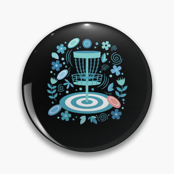 Item preview, Disc Golf Basket Floral Flying Disc Golf Scene Fun designed and sold by LuminOrb.