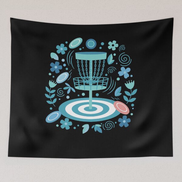 Item preview, Disc Golf Basket Floral Flying Disc Golf Scene Fun designed and sold by LuminOrb.