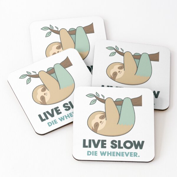 Item preview, Funny Sloth Pun - Live Slow Die Whenever Retro Aesthetic designed and sold by QuikFun.