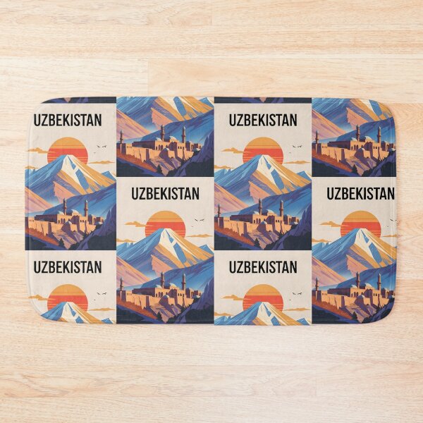 Item preview, Uzbekistan Retro Vintage Travel Design designed and sold by TravelersGems.