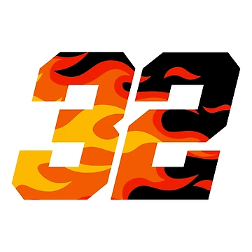 Artwork thumbnail, 32 Racing Number Flames Decal by RacingNumbers