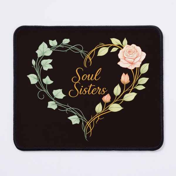 Item preview, Soul Sisters – Botanical Heart Line Art | Ivy & Rose | Elegant Sisterhood Design designed and sold by FrameFlow.