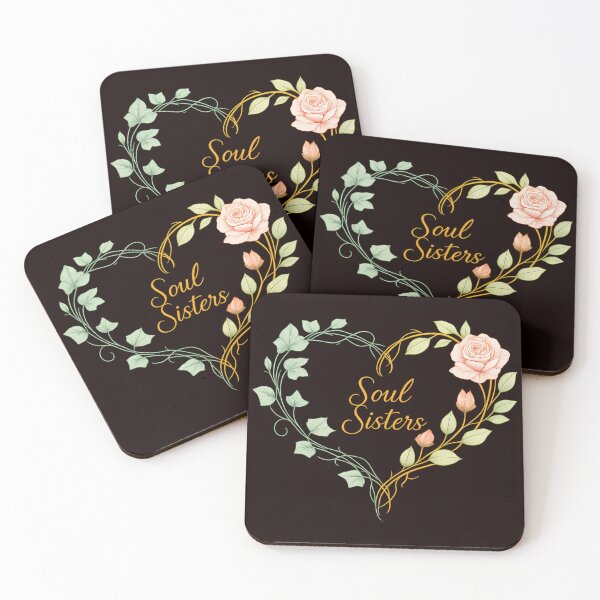 Item preview, Soul Sisters – Botanical Heart Line Art | Ivy & Rose | Elegant Sisterhood Design designed and sold by FrameFlow.