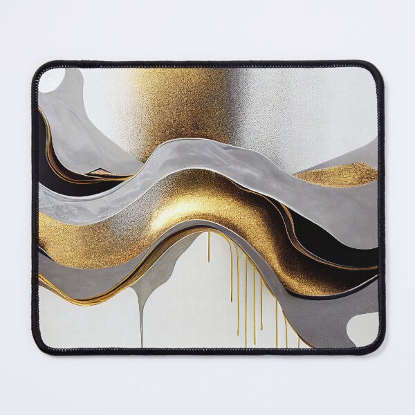 Item preview, Black and Gold Liquid Waves Elegant Abstract Art designed and sold by Velvetia.