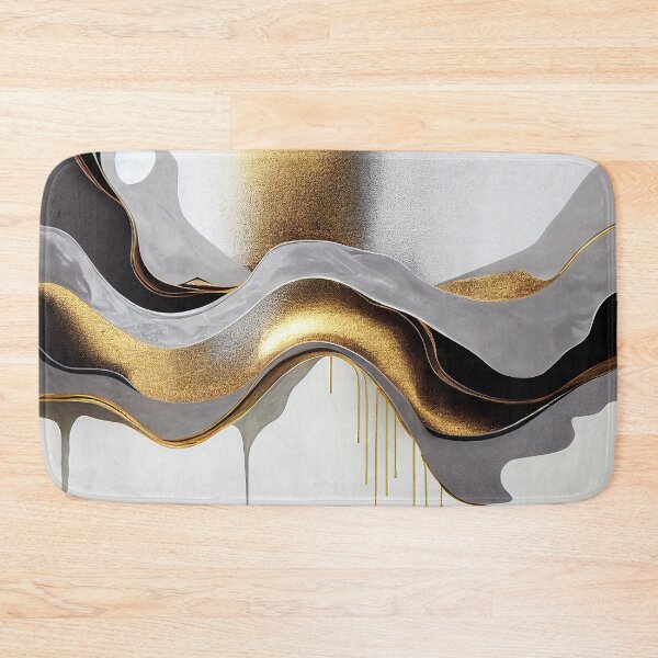 Item preview, Black and Gold Liquid Waves Elegant Abstract Art designed and sold by Velvetia.