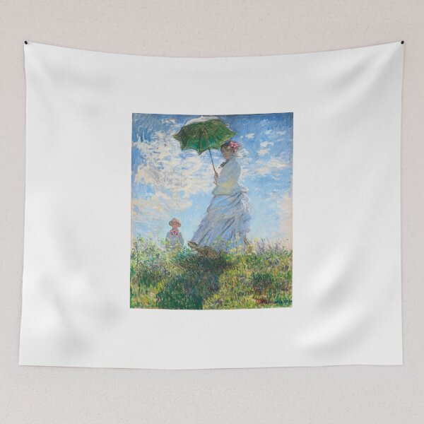 Item preview, Coquette Woman with a Parasol - Monet Impressionist Art Parody with Pink Bows designed and sold by Open Canvas.
