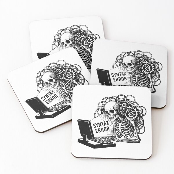 Item preview, The Eternal Debugger - Victorian Woodcut Skeleton Programmer designed and sold by Thaivi Design.