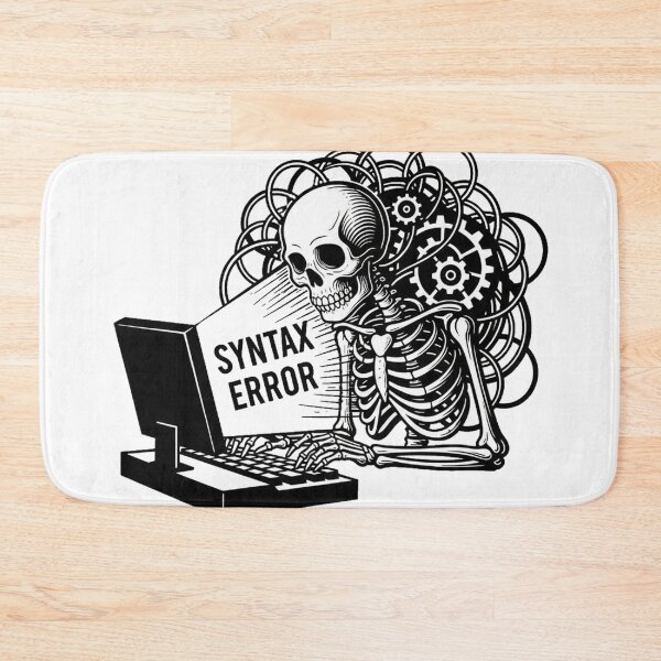 Item preview, The Eternal Debugger - Victorian Woodcut Skeleton Programmer designed and sold by Thaivi Design.