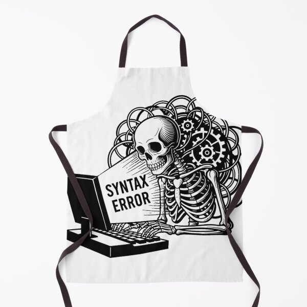 Item preview, The Eternal Debugger - Victorian Woodcut Skeleton Programmer designed and sold by Thaivi Design.
