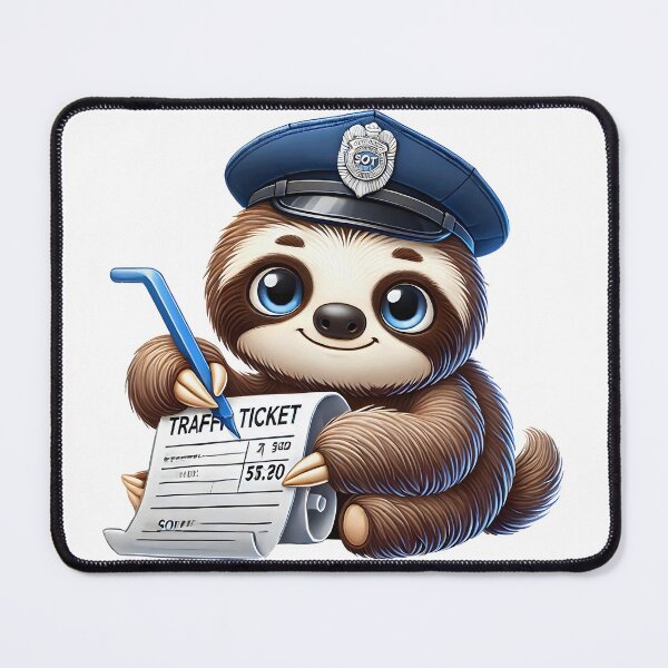 Item preview, Cute Sloth Police Officer Writing Traffic Ticket designed and sold by LunaPixelStudio.
