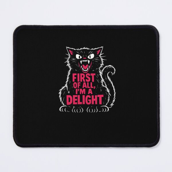 Item preview, First of All I’m a Delight Cat Shirt | Funny Angry Black Cat Graphic Tee | Sarcastic Cat Lover Shirt | Punk Grunge Cat T-Shirt designed and sold by DailyDrivesct.