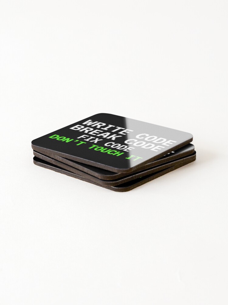 Thumbnail 4 of 5, Coasters (Set of 4), Funny Programmer Debugging Cycle Software Engineer designed and sold by Mason-Pride.