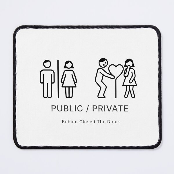 Item preview, Public vs Private – Minimalist Restroom Icon Art with Quiet Sarcasm designed and sold by WorkXPlay.