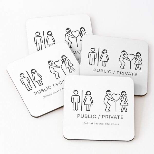 Item preview, Public vs Private – Minimalist Restroom Icon Art with Quiet Sarcasm designed and sold by WorkXPlay.