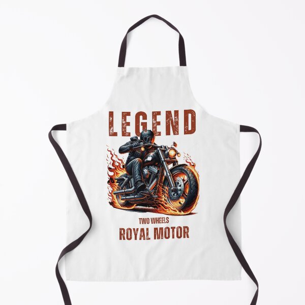 Item preview, Legendary Biker on Flaming Royal Motor Cycle Illustration designed and sold by HorizonStores.