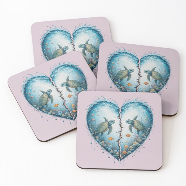 Item preview, Sea Turtle Heart – Broken Ocean Love Art Illustration designed and sold by BloomStudio1.