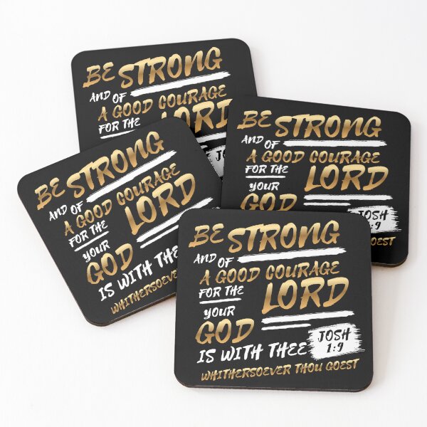 Item preview, Joshua 1:9 Gold Brush Lettering Bible Verse (KJV) designed and sold by Clothed in Scripture.