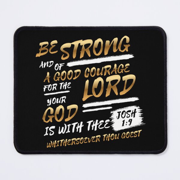 Item preview, Joshua 1:9 Gold Brush Lettering Bible Verse (KJV) designed and sold by Clothed in Scripture.