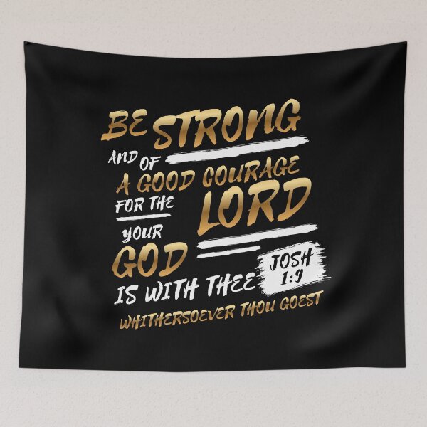 Item preview, Joshua 1:9 Gold Brush Lettering Bible Verse (KJV) designed and sold by Clothed in Scripture.