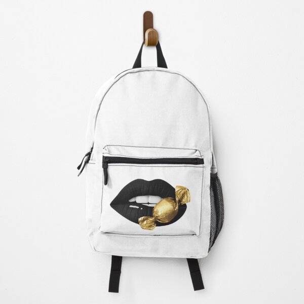 Item preview, Black Lips with Gold Candy – Playful Luxury Pop Art Sticker designed and sold by NUVYStudio.