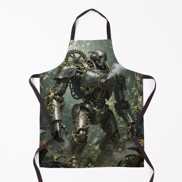 Item preview, Steampunk Robot in Forest – Nature Meets Machine designed and sold by VektorVibe.