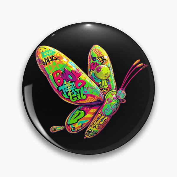 Item preview, Graffiti Butterfly Rider – Neon Street Pop Art Cartoon designed and sold by PLUSHIWORLDtm.