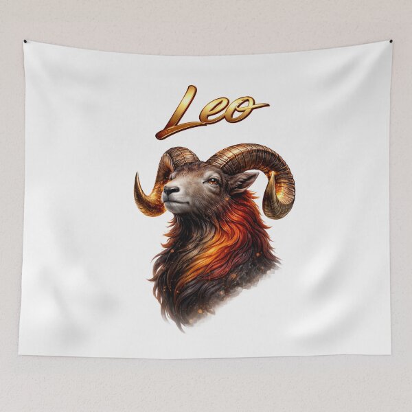 Item preview, Leo Aries Zodiac Name Fire Ram Golden Power Design designed and sold by AlexLineArt.