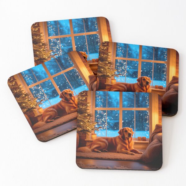 Item preview, Golden Retriever Christmas Calm – Cozy Holiday Dog Wall Art designed and sold by AmetistLight.