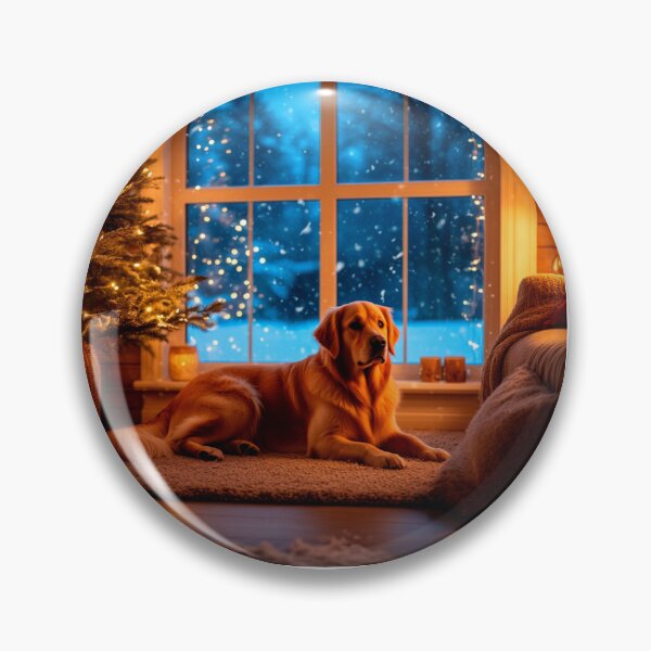 Item preview, Golden Retriever Christmas Calm – Cozy Holiday Dog Wall Art designed and sold by AmetistLight.