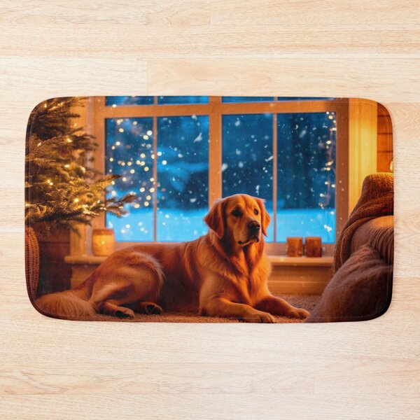 Item preview, Golden Retriever Christmas Calm – Cozy Holiday Dog Wall Art designed and sold by AmetistLight.