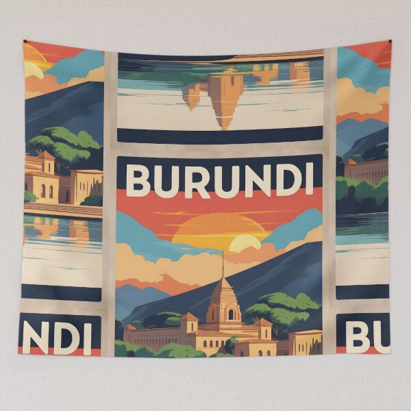 Item preview, Burundi Retro Vintage Travel Design designed and sold by TravelersGems.