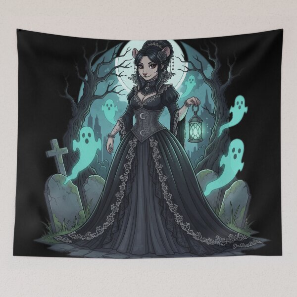 Item preview, Gothic Mouse Lady – Candlelight on the Graveyard designed and sold by RebellDancer.